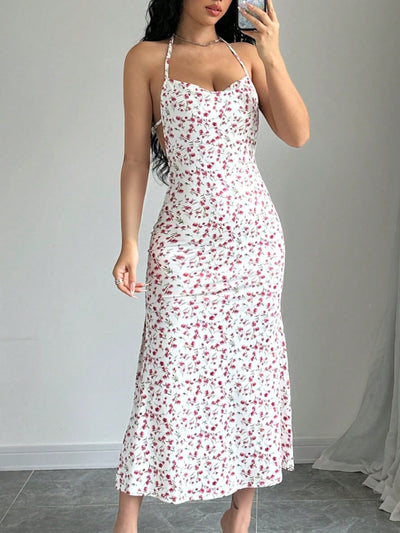 Floral Halter Backless Dress: Your Perfect Summer Vacation Outfit