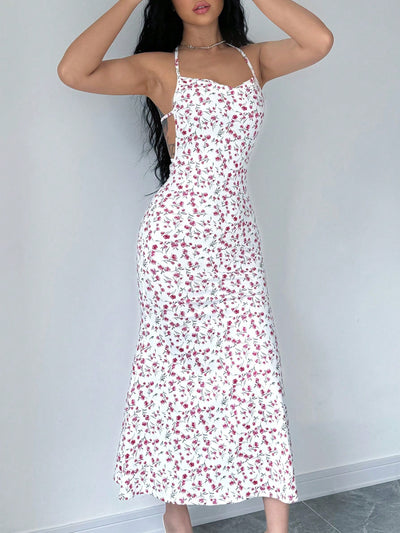 Floral Halter Backless Dress: Your Perfect Summer Vacation Outfit