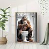 Funny Sasquatch On Toilet Canvas Art Print - Perfect For Home