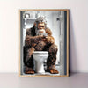 Funny Sasquatch On Toilet Canvas Art Print - Perfect For Home