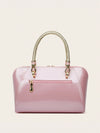 Chic and Versatile Patent Leather Boston Bag: Perfect for Work or Play!