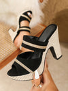 Trendy Snakeskin Embossed Chunky Heeled Mule Sandals – Stylish Platform Footwear for Bold Fashion Statements