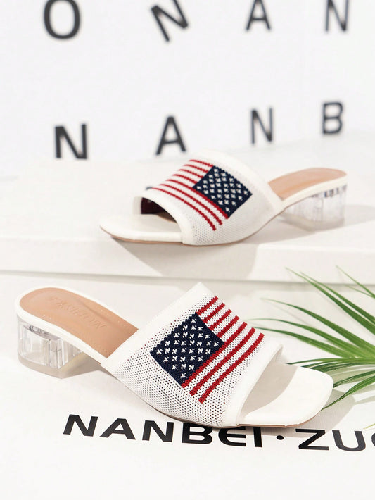 American Flag Pattern High Heeled Sandals: Elegant and Versatile Style for Women