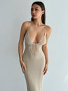 Stunning Backless Crochet Dress with Deep V-Neck and Spaghetti Straps