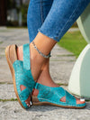 Vintage Distressed Plus Size Wedge Sandals: European & American Casual Style