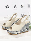 Stylish Waterproof Platform High Heel Sandals with Unique Newspaper Buckle Design