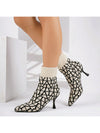 Chic and Cozy: Women's Fashionable Knitted Pointed Toe Short Boots