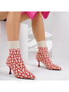 Chic and Cozy: Women's Fashionable Knitted Pointed Toe Short Boots