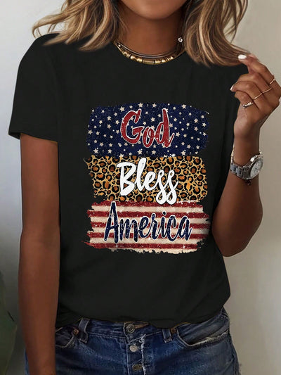 Show Your American Pride with Women's Patriotic Short Sleeve T-Shirt