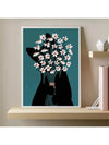 Mystical Black Cat and Chrysanthemum Wall Art: Perfect Decoration for Any Room