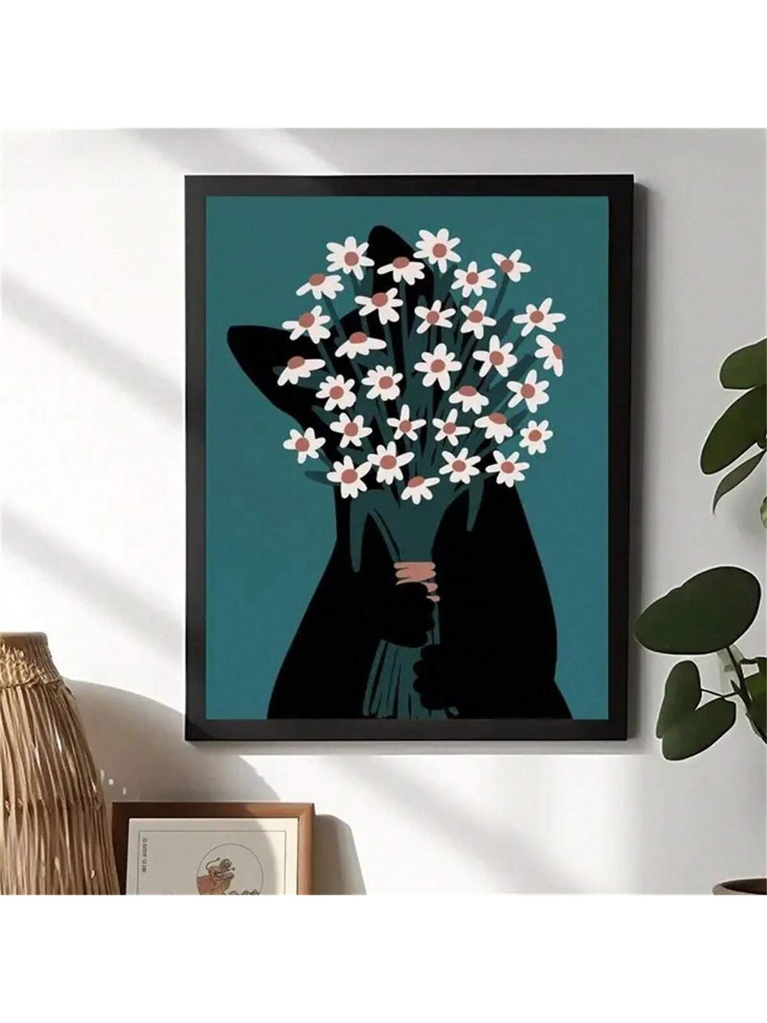 Create a mystical and elegant atmosphere in any room with our Black Cat and Chrysanthemum Wall Art. Featuring a striking black cat surrounded by beautiful chrysanthemums, this piece is perfect for adding a touch of enchantment to your home decor. Expertly crafted and sure to impress, it's the perfect decoration for any room.