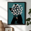 Mystical Black Cat and Chrysanthemum Wall Art: Perfect Decoration for Any Room