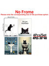 Whimsical Black Cat Canvas Poster: Adding a Playful Touch to Your Home Decor