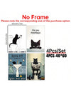 Whimsical Black Cat Canvas Poster: Adding a Playful Touch to Your Home Decor