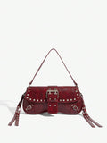 Studded baguette shoulder bag product view 3