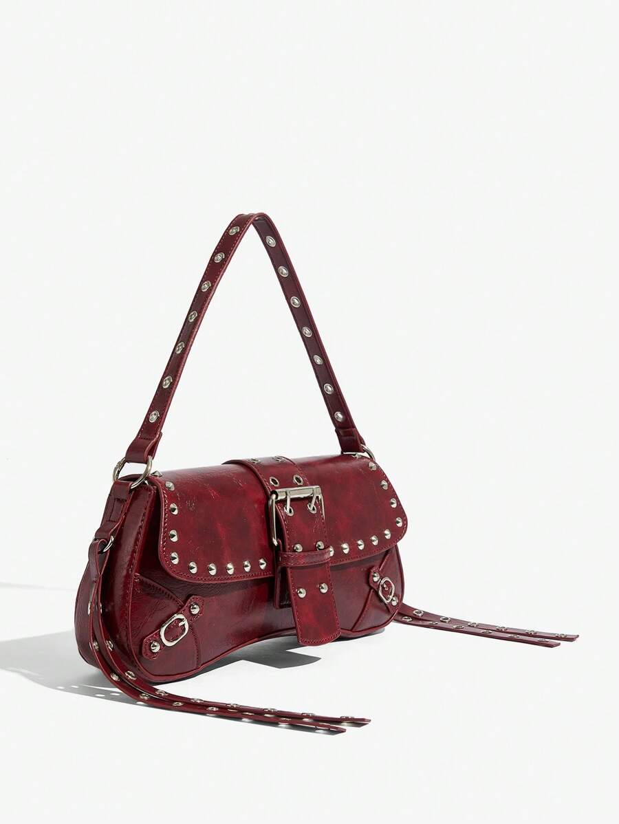 Studded baguette shoulder bag product view 4