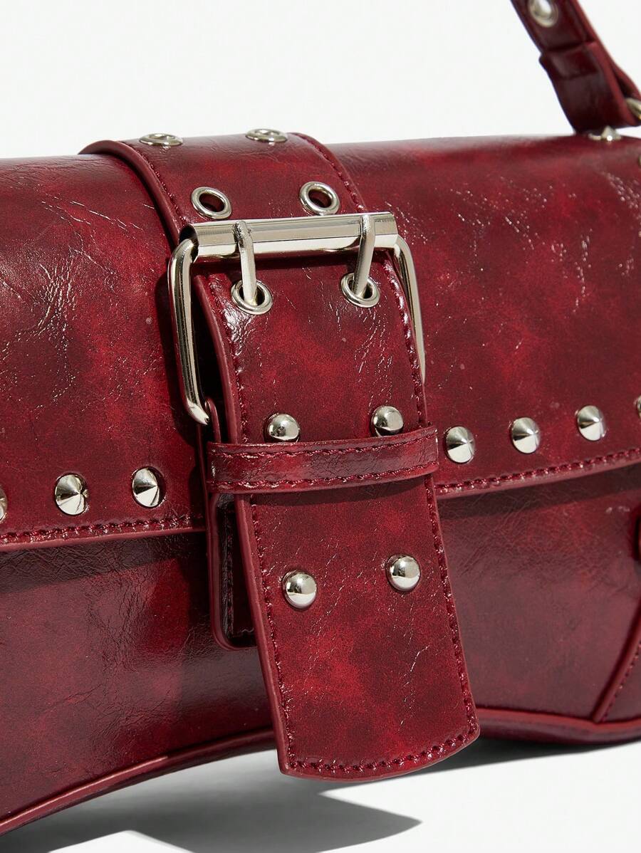 Studded baguette shoulder bag product view 6