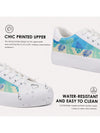 Spring into Style with White Floral Lace-Up Walking Shoes