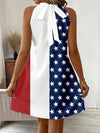 Show Your Patriotism in Style with the Classic American Flag Halterneck Dress