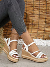 Sparkling White Braided Strap Wedge Sandals: Perfect for Young & Casual Summer Adventures