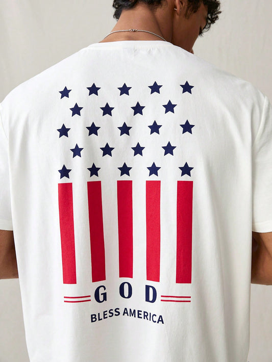 Celebrate Independence Day in style with our Men's Patriotic Knit T-Shirt! Made from high-quality, comfortable knit fabric, this shirt features a bold patriotic design to show your pride and support. Perfect for any 4th of July celebration, this shirt will keep you stylish and comfortable all day long.