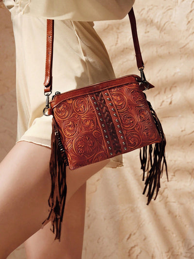 Chic Vintage-Inspired Tassel Clutch Crossbody Bag