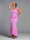 Pretty in Pink:  Plus Size Ruffled Pencil Dress for Sweet Summer Days