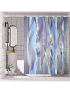 Stylish 4-Piece Irregular Striped Digital 3D-Printed Waterproof Shower Curtain Set