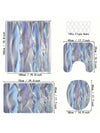 Stylish 4-Piece Irregular Striped Digital 3D-Printed Waterproof Shower Curtain Set