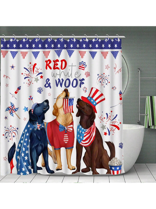 Stars, Stripes, and Squeaky Clean: American Flag Fireworks Bathroom Set for Your Patriotic Pup