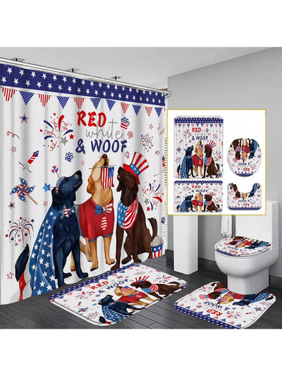 Introducing the Stars, Stripes, and Squeaky Clean bathroom set for your patriotic pup. Show off your love for America with this American flag and fireworks themed bathroom set. Keep your pup clean with the included shampoo and conditioner while adding a touch of patriotism to your grooming routine.