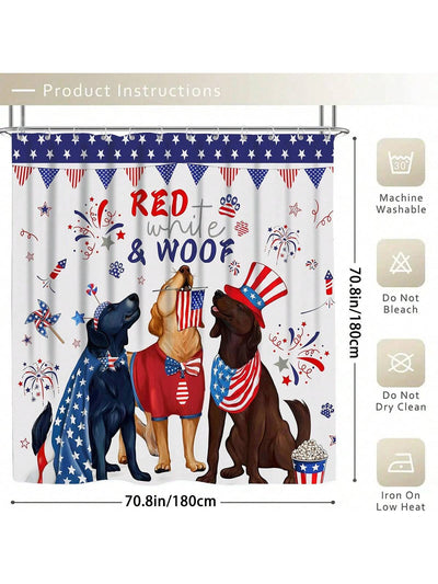 Stars, Stripes, and Squeaky Clean: American Flag Fireworks Bathroom Set for Your Patriotic Pup