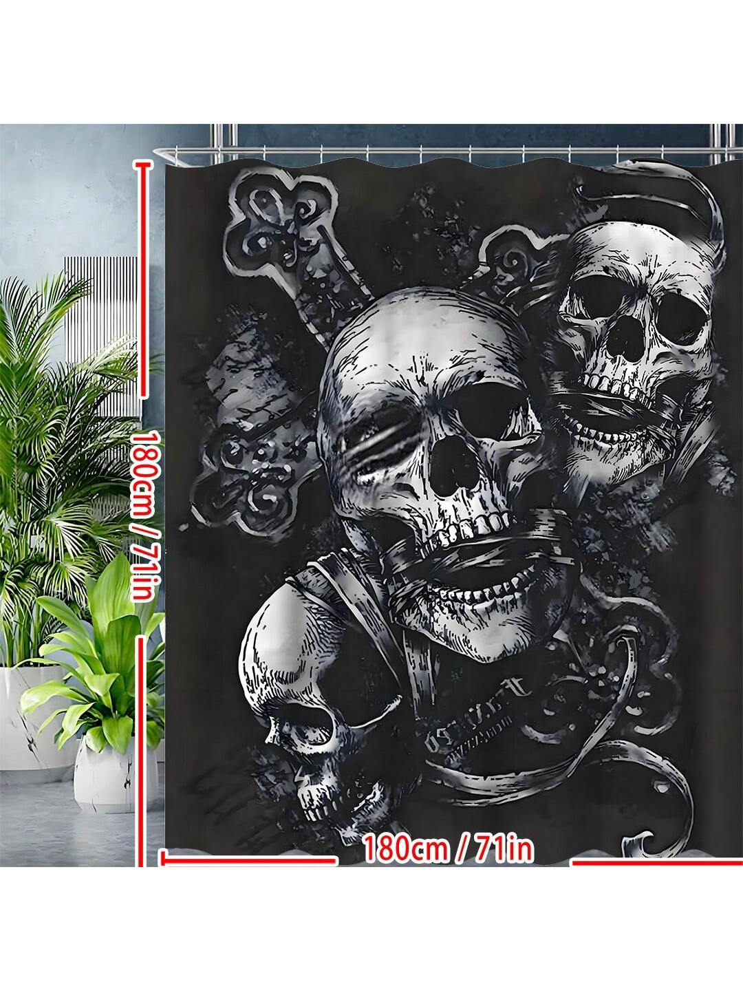 Elevate your home decor with our Gothic Skull Day of the Dead Shower Curtain. Featuring a vibrant design, this unique curtain will add a touch of edginess to your bathroom. Made with high-quality materials, it is not only stylish but also durable. Upgrade your shower experience today.