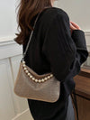 Rhinestone Glam: Stylish Shoulder Crossbody Bag with Chain Decoration and Large Capacity