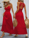 Chic Hollow Spaghetti Strap Backless Flare Dress for Effortless Vacation Style