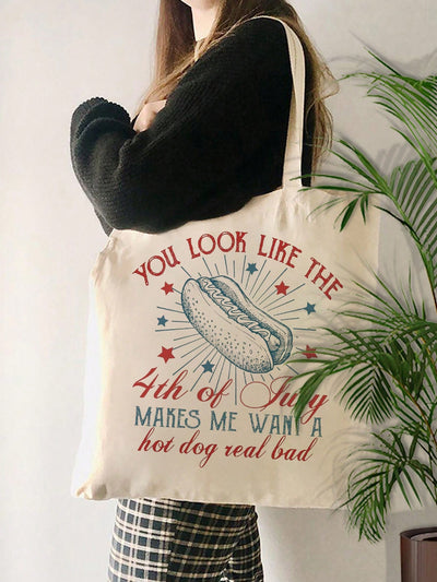 This 4th of July Hot Dog Pattern Tote Bag is a must-have for your summer beach holiday! Made with a festive hot dog pattern, this tote bag is perfect for carrying all your essentials. Stay stylish while celebrating America's independence!