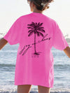 Chill Vibes Only: Coconut Tree Pattern Beach Casual T-Shirt