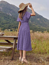 Ditsy Floral Pleated Waist Dress: The Ultimate Vacation Leisure Wear