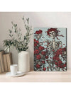 Stunning Blooming Rose Skull Canvas Wall Art - Unique Home Decor Poster