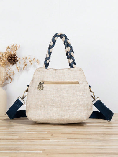 Boho Chic Leaf Weave Tote: Multi-Compartment Handbag for Every Occasion