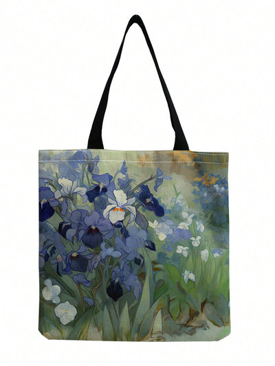 Van Gogh Floral Canvas Tote Bag: Aesthetic Art Handbag for Art Lovers