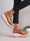 Colorful Patchwork Wedge Heeled Sandals: The Ultimate Summer Must-Have