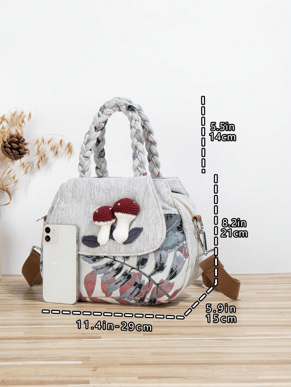 Expertly crafted by hand, the Bohemian Dreams Crochet Mushroom Tote Bag is a truly unique and stylish accessory. Its intricate crochet design exudes a one-of-a-kind charm, while its spacious interior provides ample room for all your essentials. Add a touch of bohemian flair to any outfit with this handmade tote