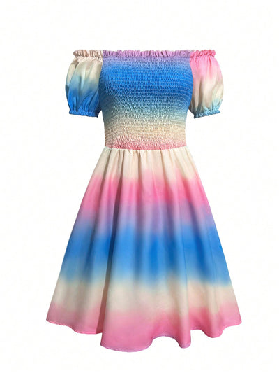 Chic Ombre Off-Shoulder Bodycon Dress - Effortless Elegance for Every Occasion