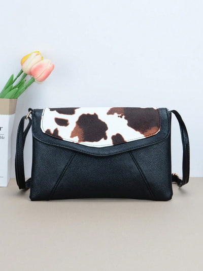 Moo-ve in Style with Our Cow Pattern Envelope Crossbody Bag - Perfect for Festivals and Daily Use