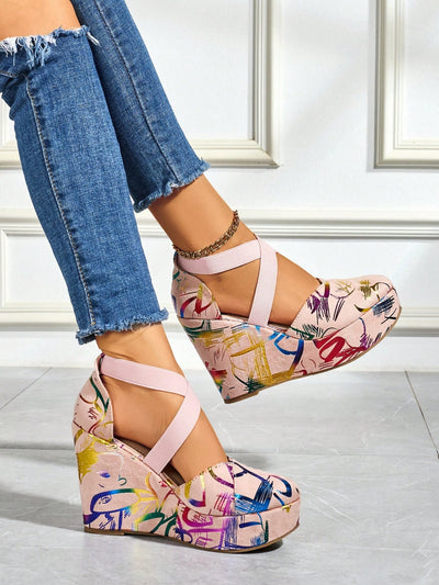 Elevate your fashion game with our Colorful Music Party Platform Sandals. These unique shoes feature a vibrant design perfect for any music party. The platform adds height and comfort, while the colorful pattern adds a touch of fun to any outfit. Step up your style and stand out from the crowd with these must-have sandals.