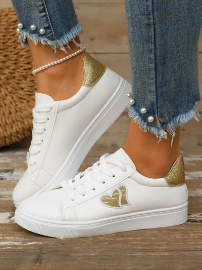 These classic lace-up white women's shoes are perfect for students, parties, and casual outdoor activities. With a timeless design and sturdy construction, these shoes provide comfort and style for any occasion. A must-have for any fashion-forward individual.