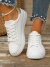 Classic Lace-Up White Women's Shoes: Perfect for Students, Parties, and Casual Outdoor Activities