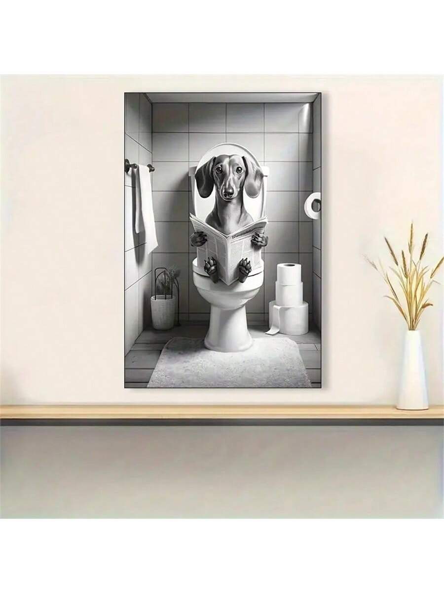 Add a playful touch to your home with our Dachshund Humorous Canvas Wall Art. This vintage and modern decoration is perfect for any room and will bring a smile to your face. Crafted with high-quality canvas, it's durable and easy to hang. A must-have for any dog lover!