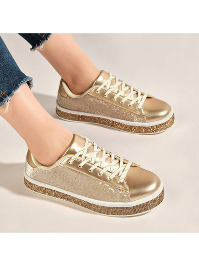 Glitter Meets Leopard: Sparkly Rhinestone Tennis Sneakers